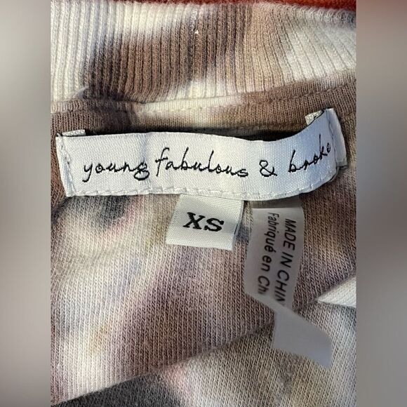 Young Fabulous & Broke Terry Tie Dye Cropped Sweatshirt XS - Picture 4 of 6